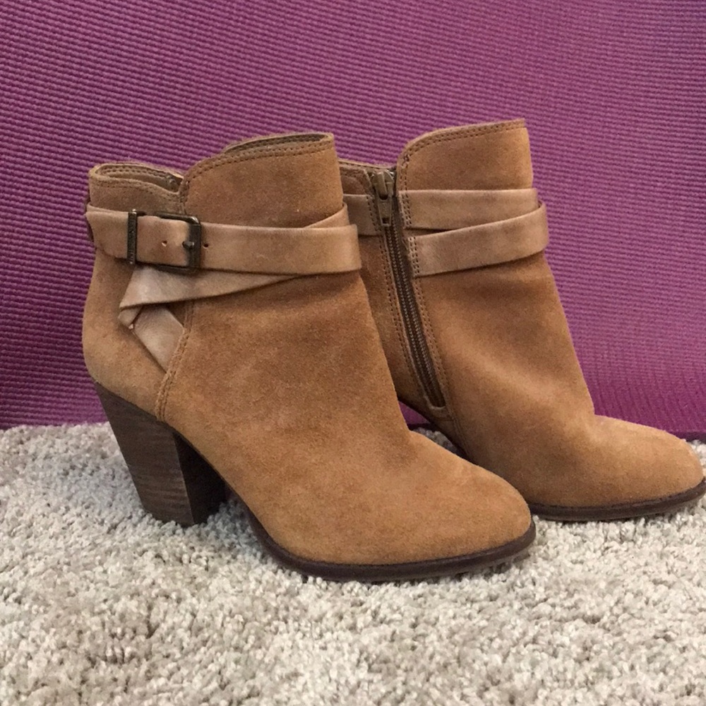 Gianni Bini Light Brown Suede Ankle Booties